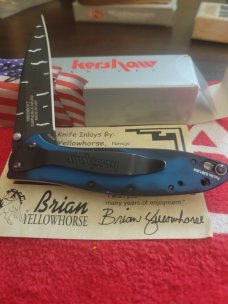 Kershaw leek usa ,Brian YELLOWHORSE custom * LIMITED to 100 