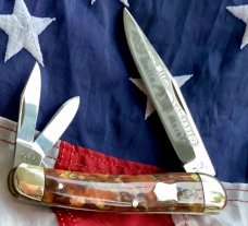 Bulldog Brand 4" Whittler Pocket Knife w/ Harvest Orange? Synthetic Handles -NOS