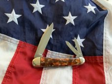 Bulldog Brand 4" Whittler Pocket Knife w/ Harvest Orange? Synthetic Handles -NOS