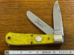 Parker Cut. Co. 1980's 2-Blade Bullet Trapper w/Lemon Sparkle Scales Japan