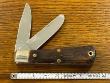 Parker Cut. Co. 1980's 2-Blade Bullet Trapper w/Horn Scales Japan