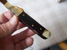 Hubertus Knife Solingen, Germany Small 08 Exotic Black Ebony Wood 5 3/4 " Open Lilyput NIB