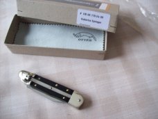 Hubertus Knife Solingen, Germany Small 08 Exotic Black Ebony Wood 5 3/4 " Open Lilyput NIB