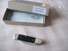 Hubertus Knife Solingen, Germany Small 08 Exotic Black Ebony Wood 5 3/4 " Open Lilyput NIB