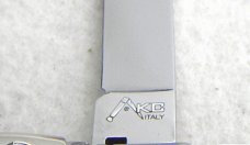 NOS AKC 8" SWITCHBLADE CLASSIC SLIM LEVER LOCK GENUINE ABALONE SHELL SWEDGE BLADE MANIAGO ITALY