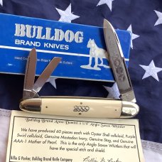 2000 Bulldog Brand Anno Domini Angelo Saxon Whittler Knife w/ Georgous Ivory Handles -1 of 60