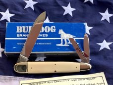2000 Bulldog Brand Anno Domini Angelo Saxon Whittler Knife w/ Georgous Ivory Handles -1 of 60