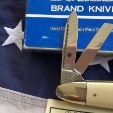 2000 Bulldog Brand Anno Domini Angelo Saxon Whittler Knife w/ Georgous Ivory Handles -1 of 60
