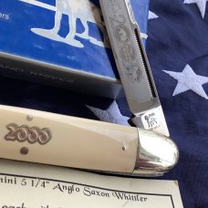 2000 Bulldog Brand Anno Domini Angelo Saxon Whittler Knife w/ Georgous Ivory Handles -1 of 60