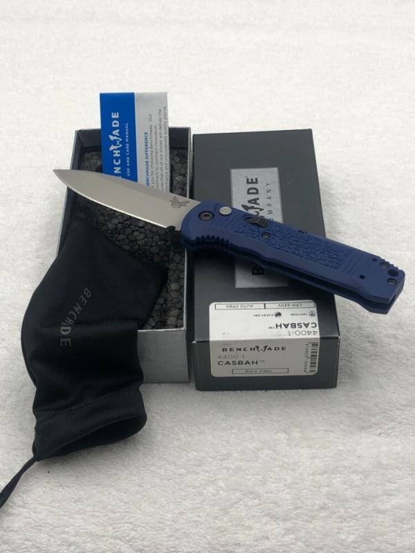 Benchmade 4400-1 Casbah Push Button Automatic Knife With Safety New In Box Made In USA Discontinued Benchmade 4400-1 Casbah Push Button Automatic Knife With Safety New In Box Made In USA Discontinued