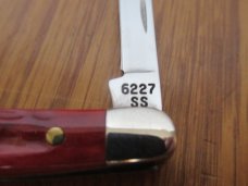 Case XX 1996 Pocket Worn Red Bone Small Half Stockman Pattern # 6227 SS