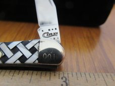 Case XX 2011 Deadwood Knives SFO Basketweave White Corelon Tiny Texas Toothpick Pattern # 910096SS