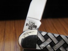 Case XX 2011 Deadwood Knives SFO Basketweave White Corelon Tiny Texas Toothpick Pattern # 910096SS
