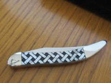 Case XX 2011 Deadwood Knives SFO Basketweave White Corelon Tiny Texas Toothpick Pattern # 910096SS