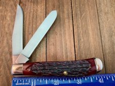 Schrade Cutlery Classics Lumberman Trapper Red Jigged Bone