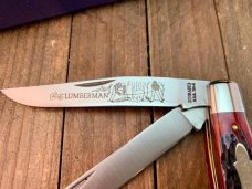 Schrade Cutlery Classics Lumberman Trapper Red Jigged Bone