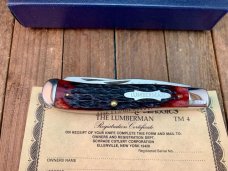 Schrade Cutlery Classics Lumberman Trapper Red Jigged Bone