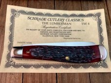 Schrade Cutlery Classics Lumberman Trapper Red Jigged Bone