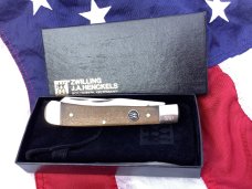 Vintage J A Henckels Trapper (HK5-GSW) Pocket Knife w/ GunStock Walnut Handles -COA & Orig Box