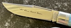 Great Eastern Cutlery 721123LB AAPK Forum Knife, Smooth Blue Bone Handle, Unused (GEC 72) 