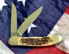 1987 Carl Schlieper / German Eye Brand Copperhead w/ Great Stag Handles -NOS