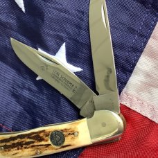 1987 Carl Schlieper / German Eye Brand Copperhead w/ Great Stag Handles -NOS