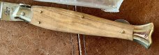 Vintage Falcon ITALY 10 Inch Lockback Fish Shape Folding Knife, Olive Wood Handle, Unused 