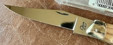 Vintage Falcon ITALY 8 Inch Lockback Fish Shape Folding Knife, Olive Wood Handle, Unused 