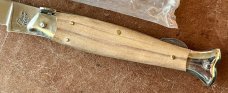 Vintage Falcon ITALY 8 Inch Lockback Fish Shape Folding Knife, Olive Wood Handle, Unused 