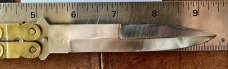 Vintage Balisong Butterfly Knife From Pakistan, Nice Brass Handles, Original Box, Unused #1