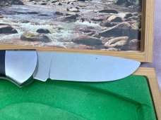 Vintage J A Henckels Single Blade Lock back Large Hunting/Hunter knife in wood display box