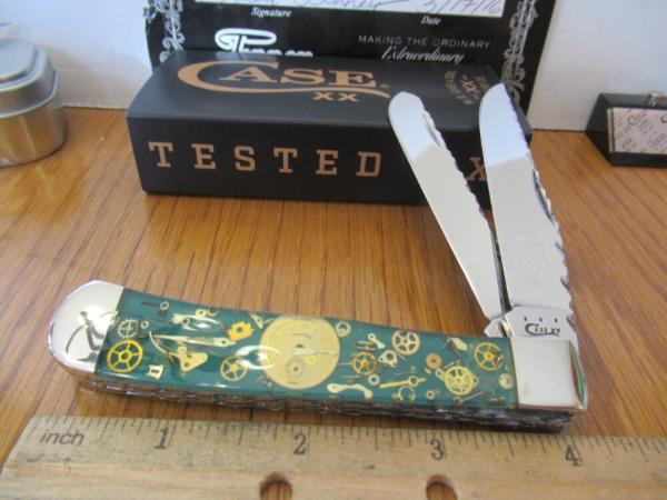 Case XX 2015 Custon Worked Finney Knives Time Keeper Trapper # 6254 SS
