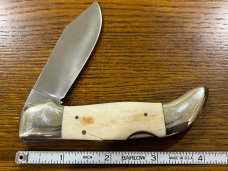 Parker Cut. Co. Little Bandit Single-Blade Lockback Clasp Knife w/Smooth Bone Scales Japan 