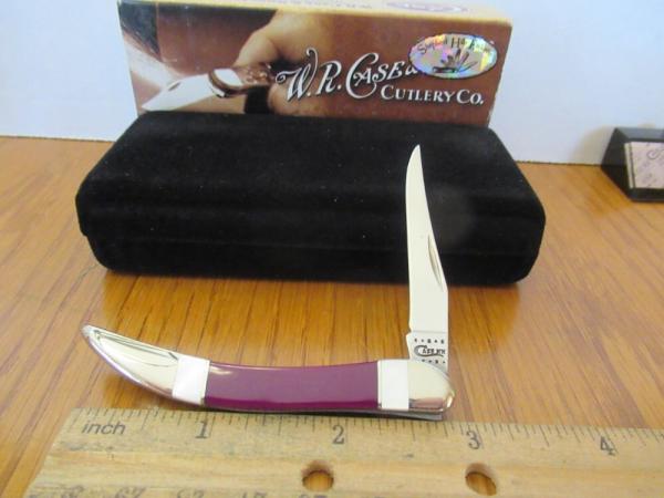 Case XX 2011 Shepard Hill SFO 1 of 50 Tiny Texas Toothpick Purple Heart Pearl Pattern # EX10096SS