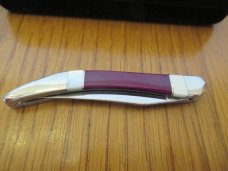 Case XX 2011 Shepard Hill SFO 1 of 50 Tiny Texas Toothpick Purple Heart Pearl Pattern # EX10096SS