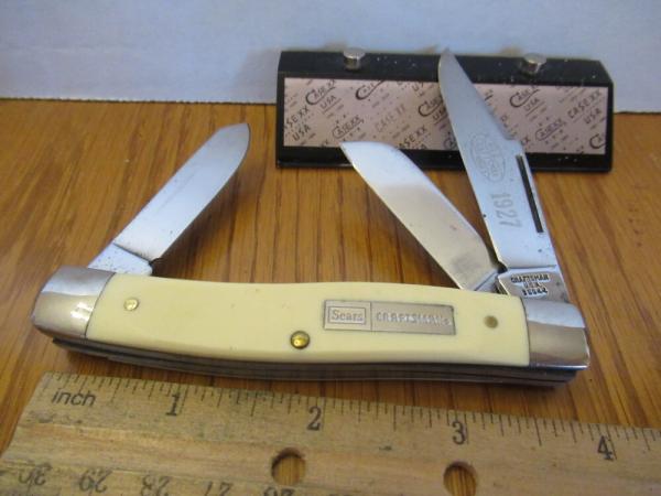 Sear Craftsman White Delrin Stockman Pattern # 95044 Sear Craftsman White Delrin Stockman Pattern # 95044