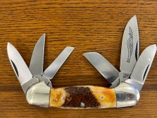 Parker & Son M-1431 Six-Blade Canoe Folding Knife w/Picbone Scales Japan  