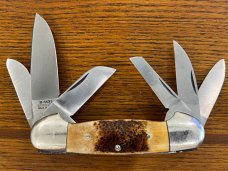 Parker & Son M-1431 Six-Blade Canoe Folding Knife w/Picbone Scales Japan  