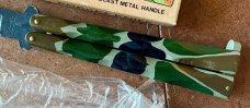 Vintage Valor Camo Cho Balisong Knife, Made In Japan, Original Box, Unused 