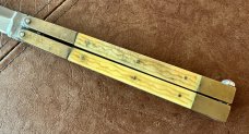 Large Vintage Filipino Handmade (FHM) Balisong aka Butterfly Knife, Bone Handle, Unused 