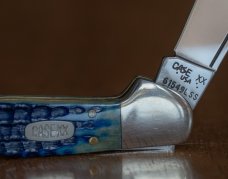Case Copperlock Blue Jigged Bone 1997 Dots Model 61549L Case #2233