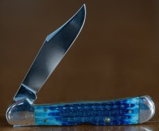 Case Copperlock Blue Jigged Bone 1997 Dots Model 61549L Case #2233