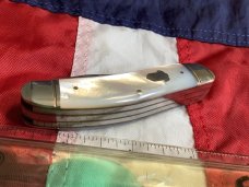 1996 Bulldog Brand 5 Blade Knife w/ fantastic Mother of Pearl Handles -NOS 