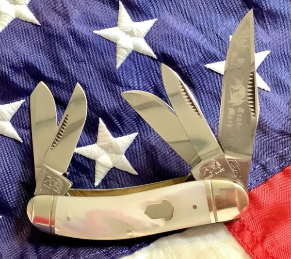 1996 Bulldog Brand 5 Blade Knife w/ fantastic Mother of Pearl Handles -NOS 1996 Bulldog Brand 5 Blade Knife w/ fantastic Mother of Pearl Handles -NOS