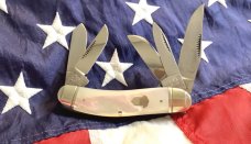 1996 Bulldog Brand 5 Blade Knife w/ fantastic Mother of Pearl Handles -NOS 