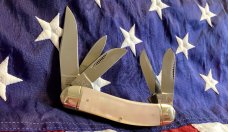 1996 Bulldog Brand 5 Blade Knife w/ fantastic Mother of Pearl Handles -NOS 