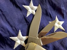 1996 Bulldog Brand 5 Blade Knife w/ fantastic Mother of Pearl Handles -NOS 