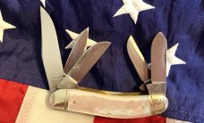 1996 Bulldog Brand 5 Blade Knife w/ fantastic Mother of Pearl Handles -NOS 