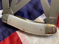 1996 Bulldog Brand 5 Blade Knife w/ fantastic Mother of Pearl Handles -NOS 