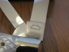 Queen Cut Co Checkered Sheffield Pearl Doctors Knives Pattern # 96
